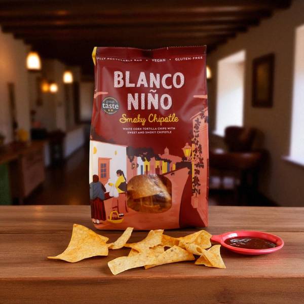 Smoky Chipotle Tortilla Chips from Blanco Niño 170g