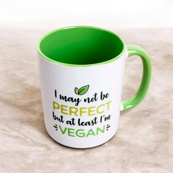 Perfect Vegan Mug 11oz - inside & handle colored GREEN